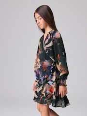 smALLSAINTS Multi Ari Floral Wrap Girls Dress - Image 2 of 9