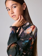 smALLSAINTS Multi Ari Floral Wrap Girls Dress - Image 4 of 9
