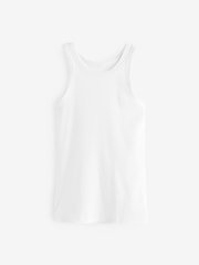 Orange Stripe/White High Neck Ribbed Racer Vest Tops 2 Pack - Image 8 of 10