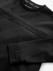 smALLSAINTS Girls Logo Lace Pleat Back Long Sleeve 100% Cotton T-Shirt - صورة 7 من 8