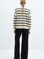 Mango Cream Striped Knitted Jumper - Image 3 of 6