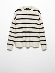 Mango Cream Striped Knitted Jumper - Image 5 of 6