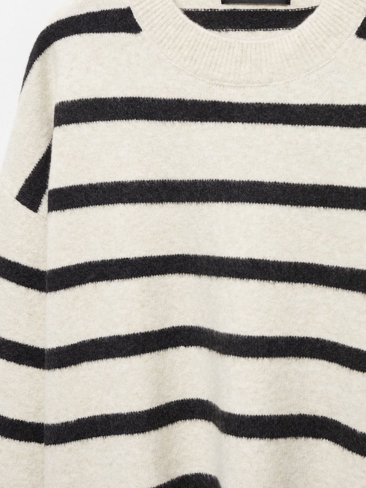 Mango Cream Striped Knitted Jumper - Image 6 of 6