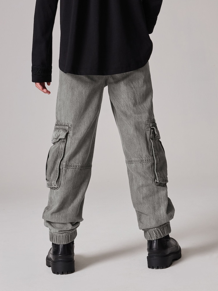 smALLSAINTS Charcoal Grey Girls Freda Cargo Joggers - Image 2 of 8