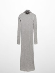 Mango Grey Turtleneck Knitted Midi Dress - Image 6 of 7