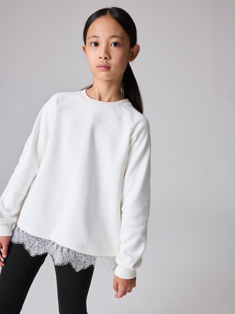 smALLSAINTS Girls Lee Lace 100% Cotton Sweatshirt and Legging Set - Image 4 of 13