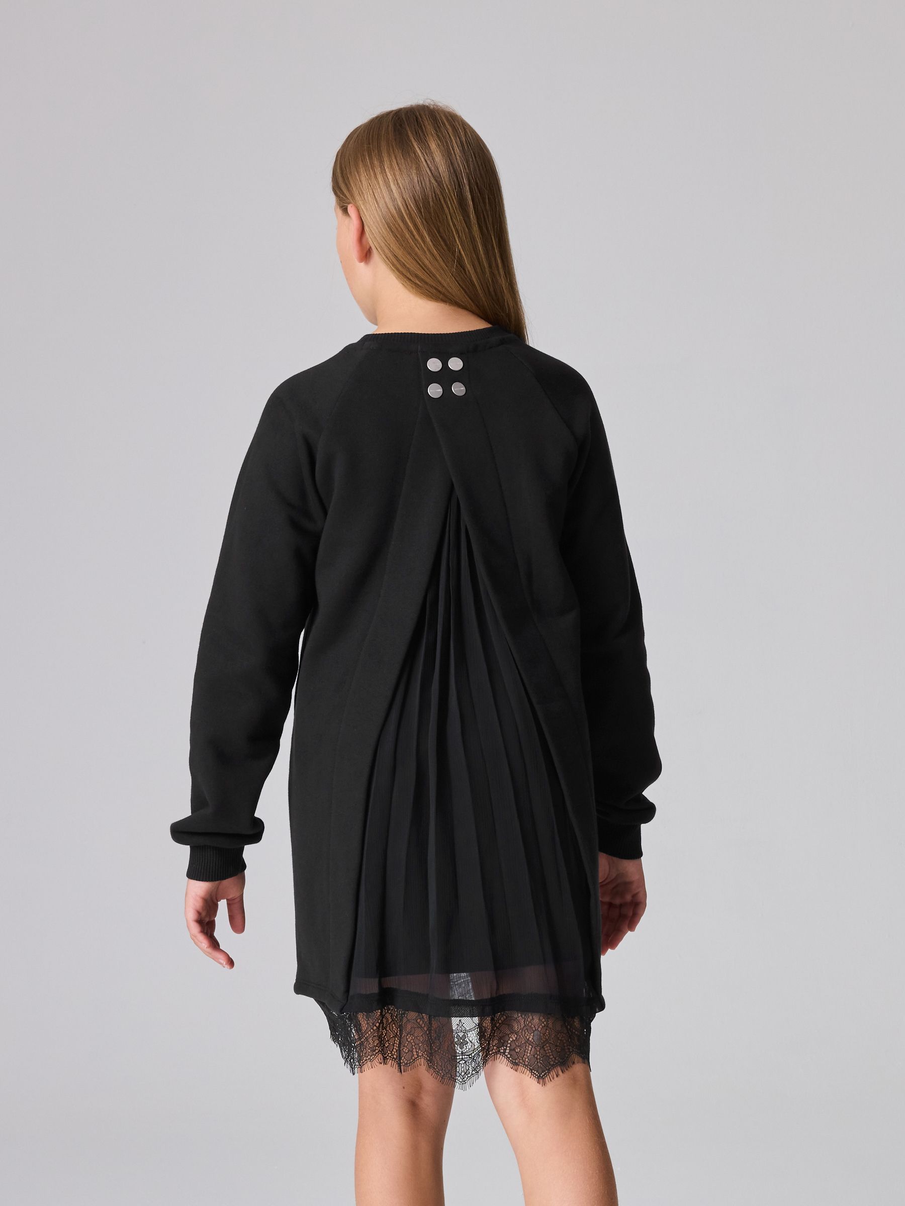 Buy smALLSAINTS Black Girls Lee Lace Sweat Dress from Next Luxembourg