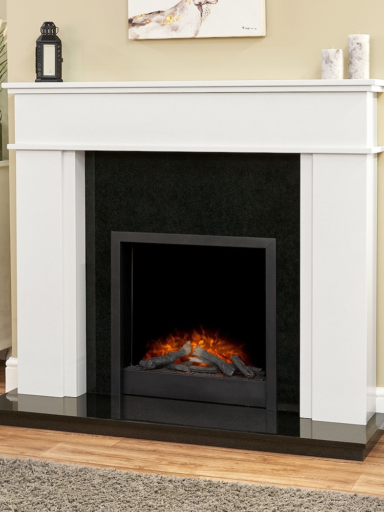 Acantha Black Large Ontario Electric Inset Fire - Image 1 of 4