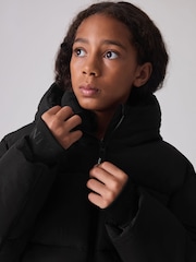 smALLSAINTS Black Boys Short Padded Coat - Image 7 of 13