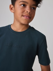 smALLSAINTS Green Logo Embroidered Crew 100% Cotton T-Shirt - Image 3 of 7