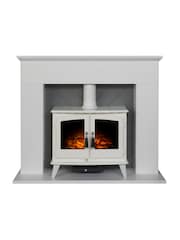 Adam White Corinth 48 Inch Electric Stove Suite - Image 3 of 4