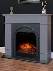 Adam Grey Hemsworth Electric Fireplace Suite - Image 1 of 4