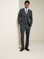 Charcoal Grey Regular Fit Essential Suit Waistcoat - Image 3 of 8