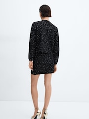 Mango Black Buttoned Tweed Skirt - Image 2 of 6