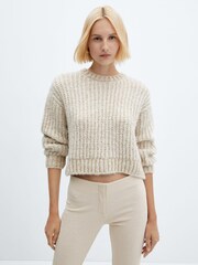 Mango Nude Round Neck Thick Knit Jumper - Image 1 of 7