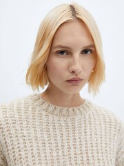 Mango Nude Round Neck Thick Knit Jumper - Image 5 of 7