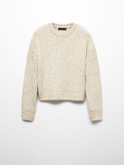 Mango Nude Round Neck Thick Knit Jumper - Image 6 of 7