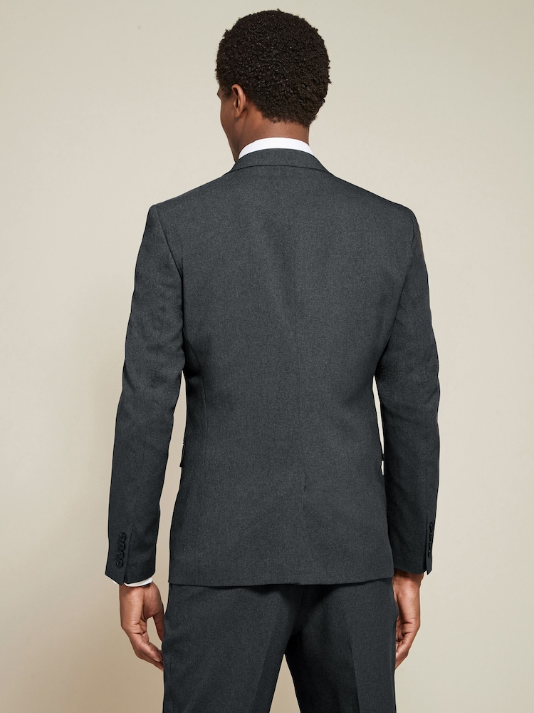 Gris de charbon de bois - Slim Fit (Slim Fit) - Veste de costume Essential - Image 3 of 10
