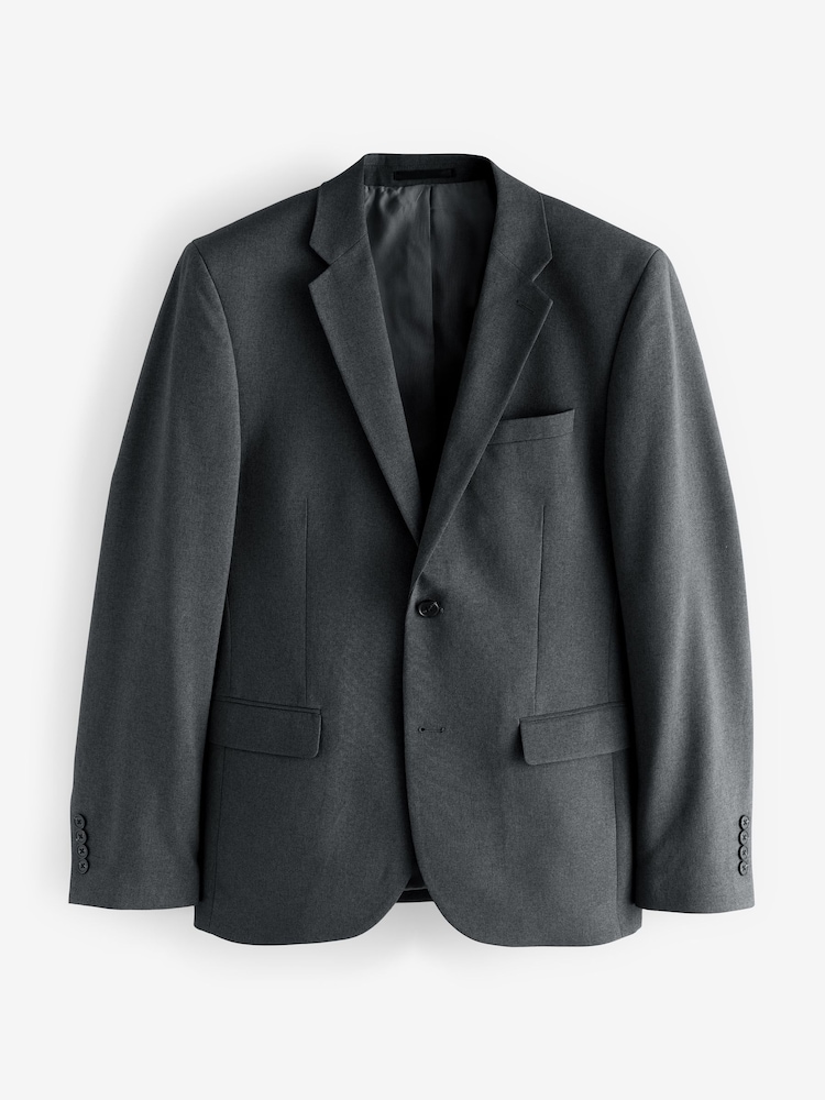 Gris de charbon de bois - Slim Fit (Slim Fit) - Veste de costume Essential - Image 6 of 10