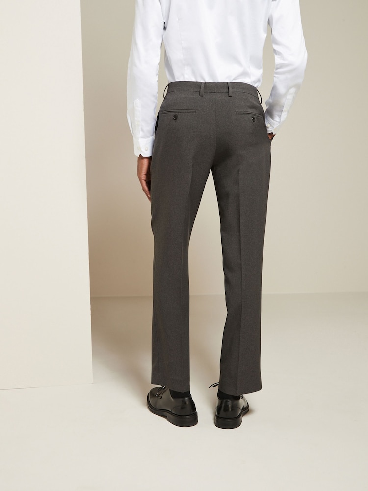 Gris de charbon de bois - Slim Fit (Slim Fit) - Pantalon de costume essentiel - Image 3 of 8