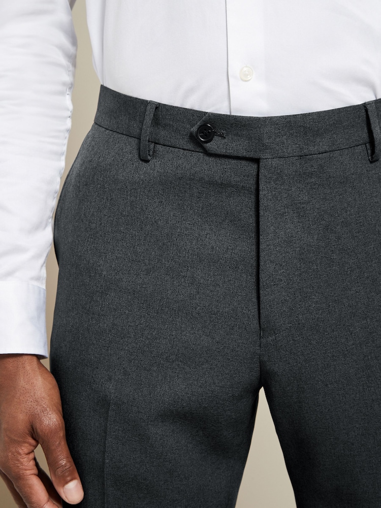 Gris de charbon de bois - Slim Fit (Slim Fit) - Pantalon de costume essentiel - Image 4 of 8