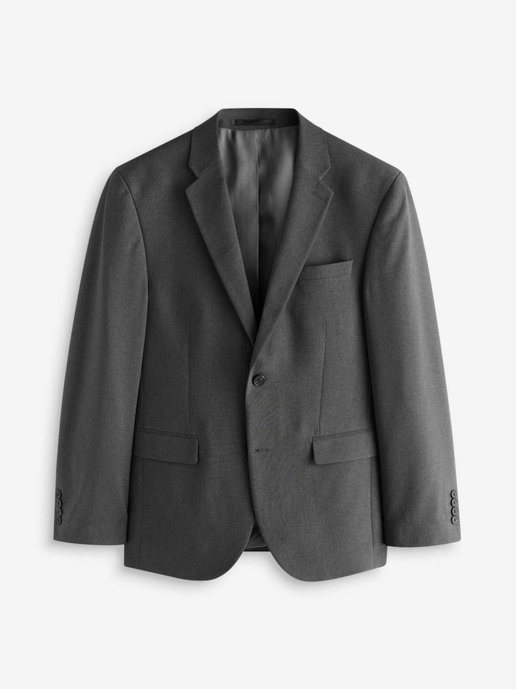 Gris de charbon de bois - Ajustement régulier - Veste de costume Essential - Image 6 of 10