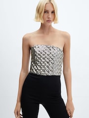 Mango Sequin Bandeau Jumpsuit - Image 1 of 1
