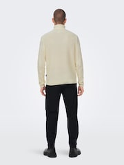 Only & Sons Cream Cable Knit Cosy Jumper - Image 2 of 6