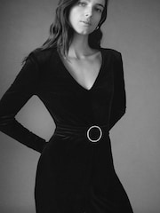 Mango Velvet Belt Jumpsuit - Image 4 of 7