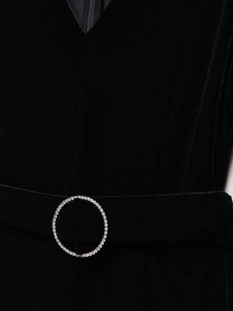 Mango Velvet Belt Jumpsuit - Image 7 of 7