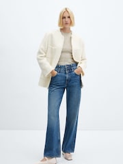 Mango Cream Smart Tweed Jacket - Image 2 of 7