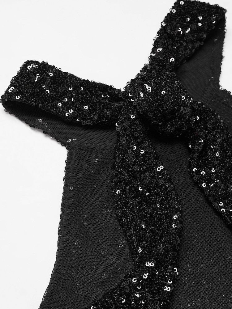 Mango Sequined Halter-Neck Mini Dress - Image 7 of 7