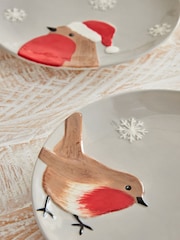 Set of 2 Red Christmas Robin Side Plates - Image 2 of 4