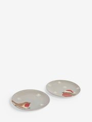 Set of 2 Red Christmas Robin Side Plates - Image 4 of 4