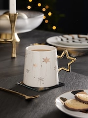 Gold Star Handle Christmas Mug - Image 1 of 3