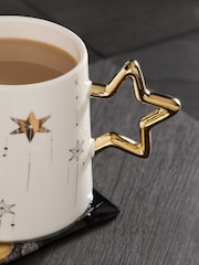 Gold Star Handle Christmas Mug - Image 2 of 3
