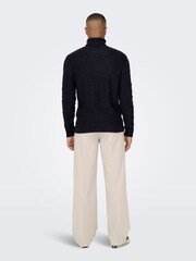 Only & Sons Blue Cable Knit Cosy Jumper - Image 2 of 6