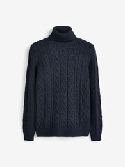 Only & Sons Blue Cable Knit Cosy Jumper - Image 6 of 6