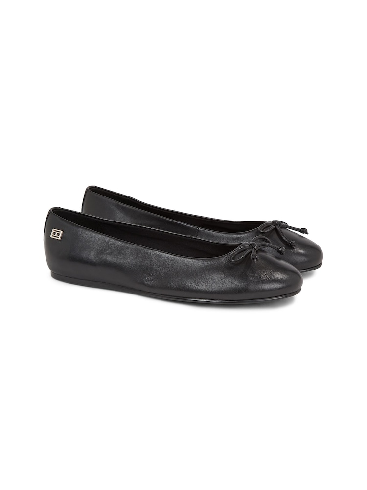 Tommy Hilfiger Essential Leather Black Ballerina - Image 2 of 3