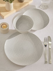 12 Piece Light Grey Langton Dinner Set - Image 1 of 1