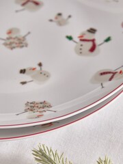 Set de 4 Om de zăpadă Crăciun Cina Farfurie - Imaginea 2 din 4