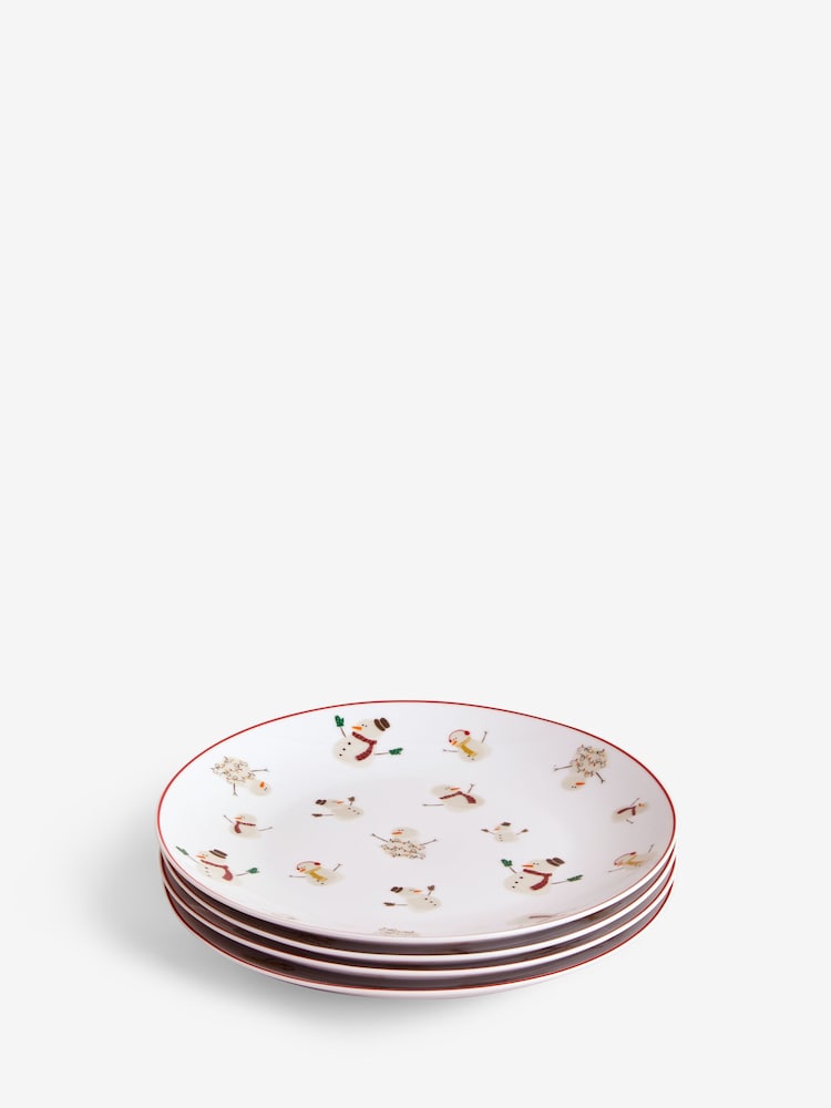 Set de 4 Om de zăpadă Crăciun Cina Farfurie - Imaginea 4 din 4