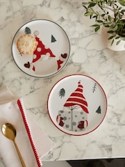 Red and Green Christmas Gonk Side Plates Set of 2 - Image 1 of 3