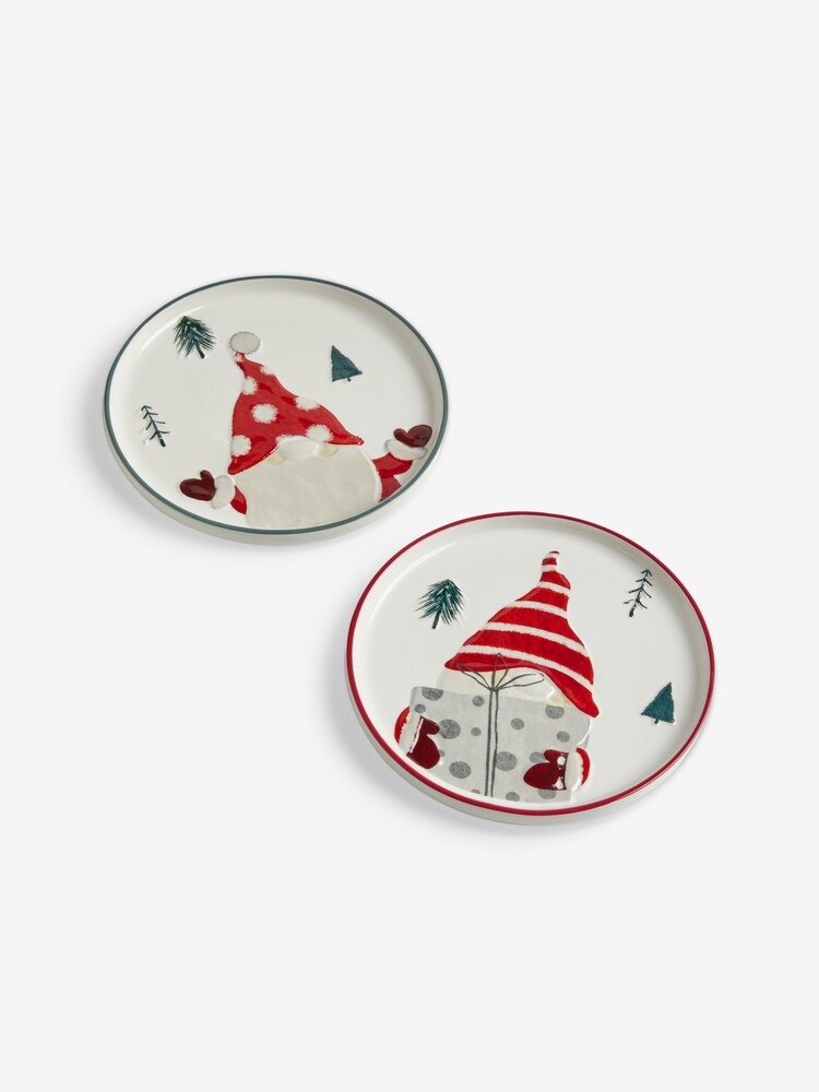 Red and Green Christmas Gonk Side Plates Set of 2 - Image 3 of 3