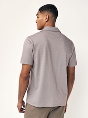 Neutral Geo Cuban Collar Textured Jersey Short Sleeve 100% Cotton Shirt - Image 4 of 7