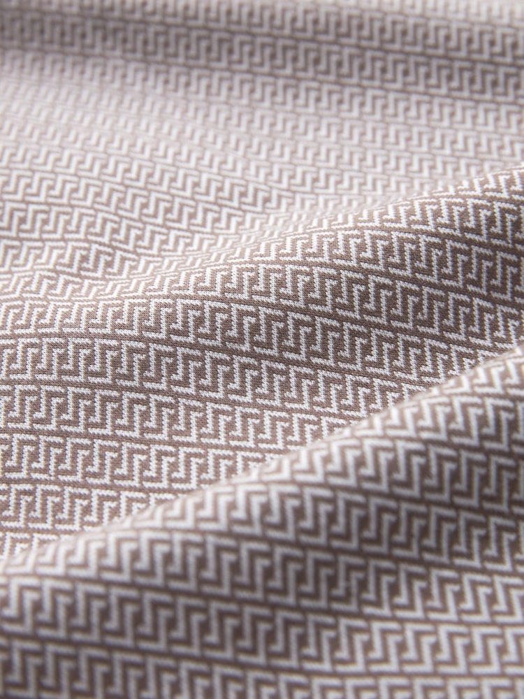 Neutral Geo Cuban Collar Textured Jersey Short Sleeve 100% Cotton Shirt - Image 7 of 7