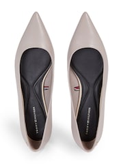 Tommy Hilfiger Cream Essential Pointed Ballerina Pumps - Image 3 of 3