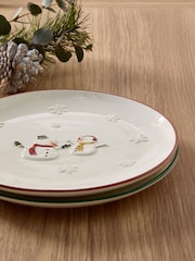 White Christmas Snowman Side Plates Set of 2 - Image 2 of 3
