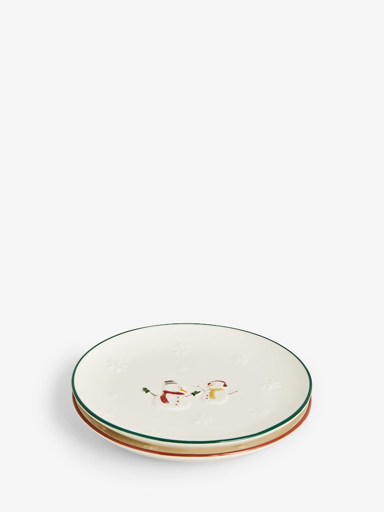 White Christmas Snowman Side Plates Set of 2 - Image 3 of 3