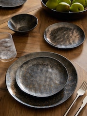 12 Piece Black Harrogate Reactive Glaze Dinner Set - Image 1 of 4